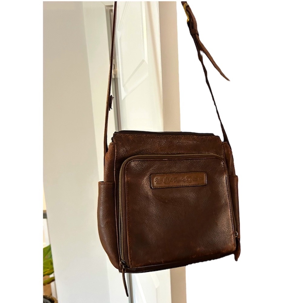 Vintage Fossil 1954 Brown Soft Pebble Leather Everyday Messenger Crossbody Bag - Picture 4 of 13